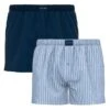 TOM TAILOR 2-pack Wijde Boxershorts Basic Stripe Blauw