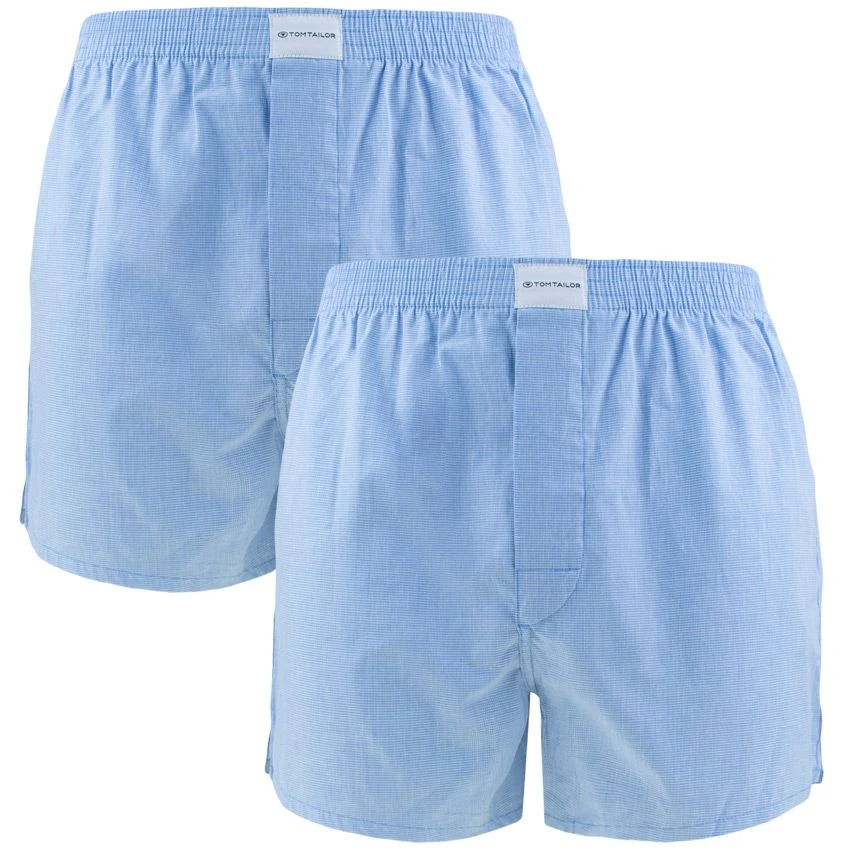 TOM TAILOR 2-pack Wijde Boxershorts Micro Stripes Blauw 1 TOM TAILOR 2-pack Wijde Boxershorts Micro Stripes Blauw
