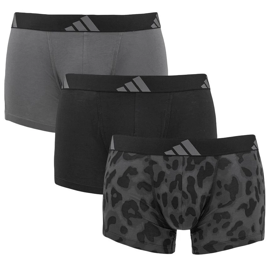 Adidas Active Flex 3-pack Boxers Basic Animal Zwart & Grijs 1 Adidas Active Flex 3-pack Boxers Basic Animal Zwart & Grijs