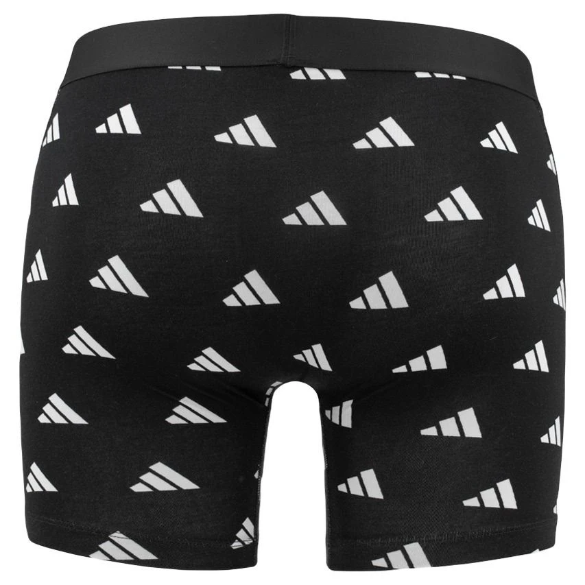 Adidas Active Flex 3-pack Long Boxers Basic All Over Logo Zwart & Blauw 4 Adidas Active Flex 3-pack Long Boxers Basic All Over Logo Zwart & Blauw - Afbeelding 4
