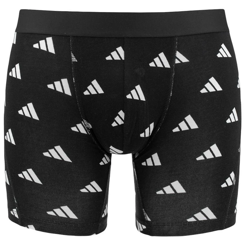 Adidas Active Flex 3-pack Long Boxers Basic All Over Logo Zwart & Blauw 3 Adidas Active Flex 3-pack Long Boxers Basic All Over Logo Zwart & Blauw - Afbeelding 3