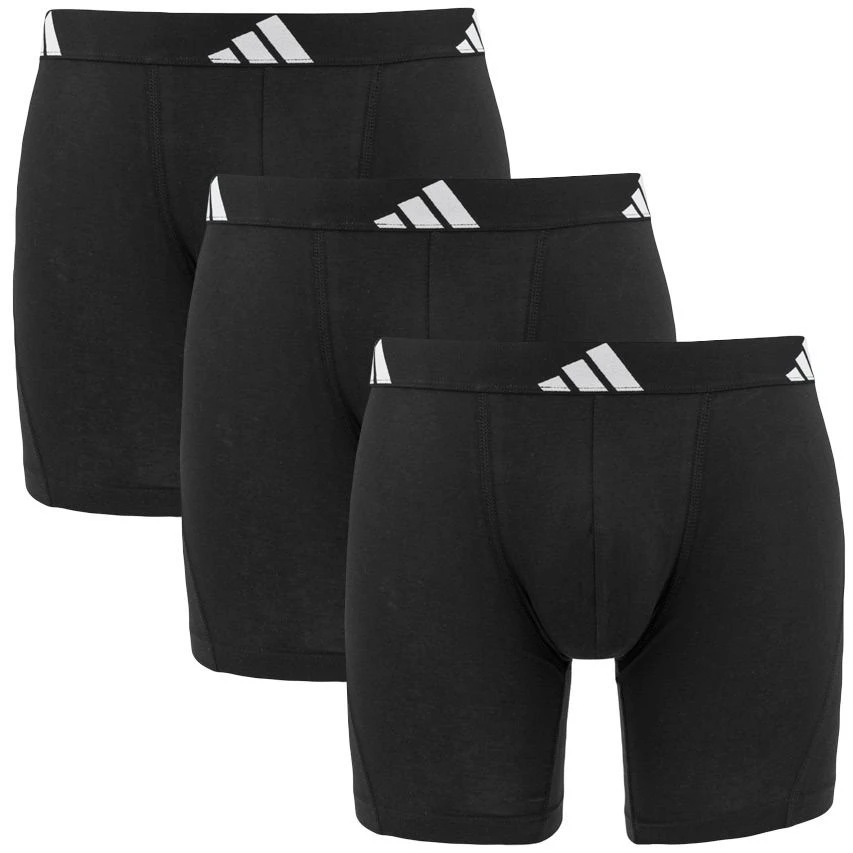 Adidas Active Flex 3-pack Long Boxers Zwart II 1 Adidas Active Flex 3-pack Long Boxers Zwart II