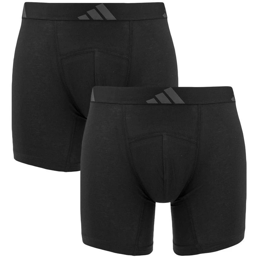 Adidas Active Flex 2-pack Long Boxers Zwart 1 Adidas Active Flex 2-pack Long Boxers Zwart