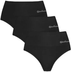 Bamboo Basics Dames 3-pack High Waist Strings Zoey Zwart