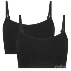 Bamboo Basics Dames 2-pack Bralettes Elle Zwart