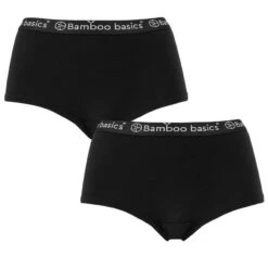Bamboo Basics Dames 2-pack Hipsters Iris Zwart