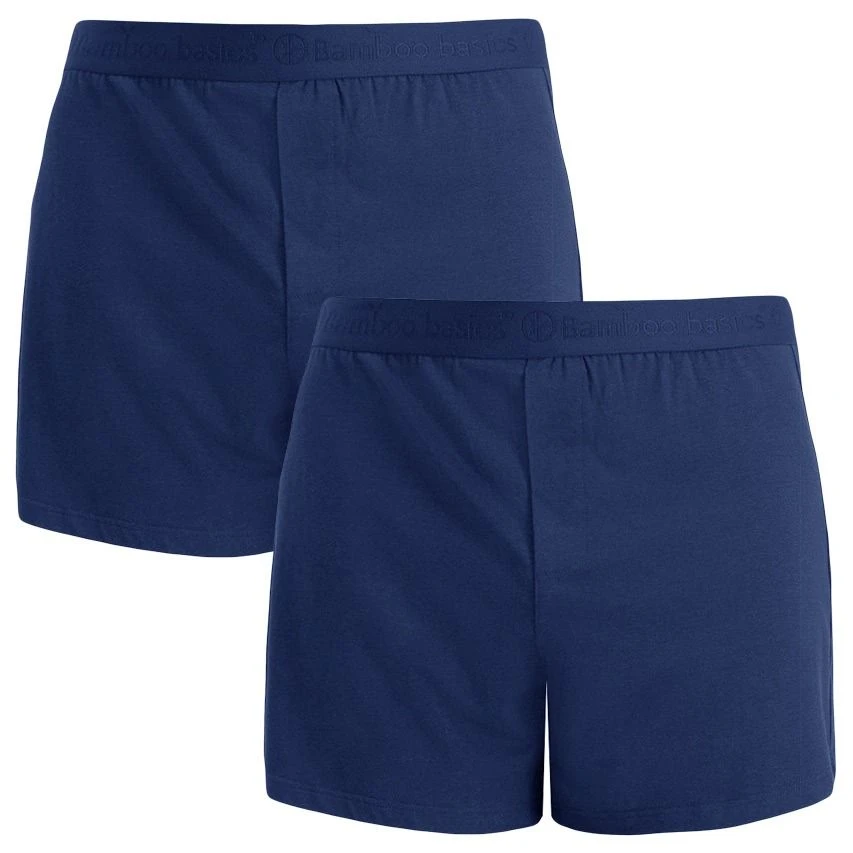 Bamboo Basics 2-pack Wijde Boxershorts Kay Blauw 1 Bamboo Basics 2-pack Wijde Boxershorts Kay Blauw