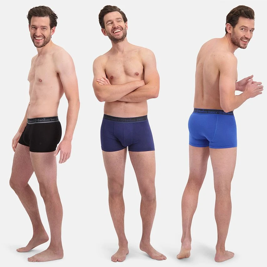Bamboo Basics 3-pack Boxers Liam Blauw & Zwart 2 Bamboo Basics 3-pack Boxers Liam Blauw & Zwart - Afbeelding 2