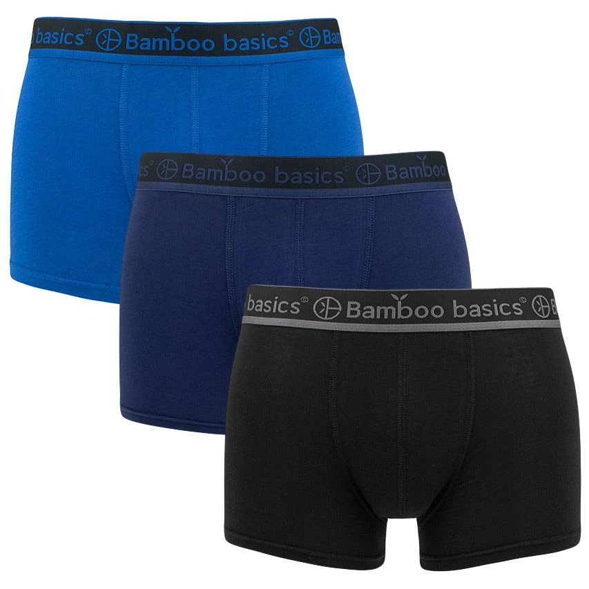 Bamboo Basics 3-pack Boxers Liam Blauw & Zwart 1 Bamboo Basics 3-pack Boxers Liam Blauw & Zwart