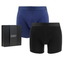 Bamboo Basics Giftbox 2-pack Boxers Rico Zwart & Blauw