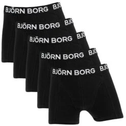 BJØRN BORG Björn Borg Jongens Premium Cotton Stretch 5-pack Boxers Zwart