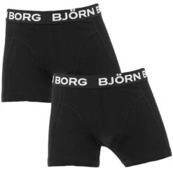 BJØRN BORG Björn Borg Jongens Premium Cotton Stretch 2-pack Boxers Zwart
