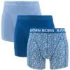 BJØRN BORG Björn Borg Cotton Stretch 3-pack Boxers Basic Leaf Blauw