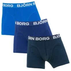 BJØRN BORG Björn Borg Jongens Premium Cotton Stretch 3-pack Boxers Blauw II
