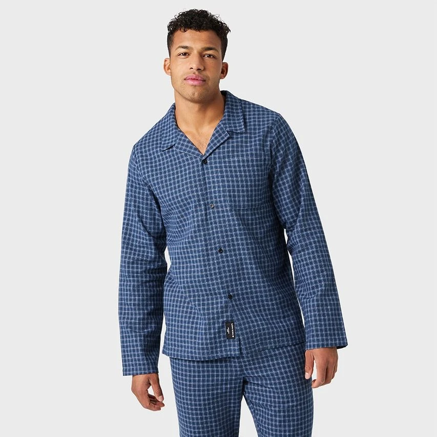 BJØRN BORG Björn Borg Core Flannel O-hals Pyjamashirt Longsleeve Check Blauw 2 BJØRN BORG Björn Borg Core Flannel O-hals Pyjamashirt Longsleeve Check Blauw - Afbeelding 2