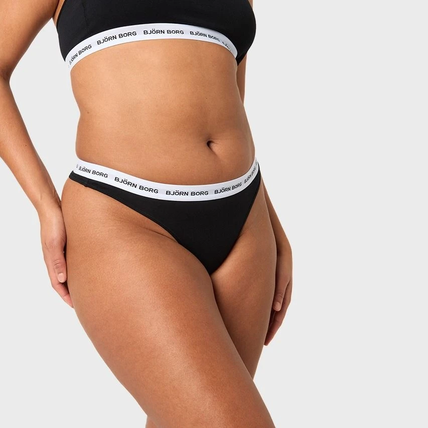 BJØRN BORG Björn Borg Dames Soft Cotton Stretch 2-pack Strings Zwart 3 BJØRN BORG Björn Borg Dames Soft Cotton Stretch 2-pack Strings Zwart - Afbeelding 3