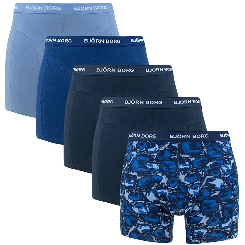 BJØRN BORG Björn Borg Cotton Stretch 5-pack Boxers Basic Abstract Blauw 1 BJØRN BORG Björn Borg Cotton Stretch 5-pack Boxers Basic Abstract Blauw