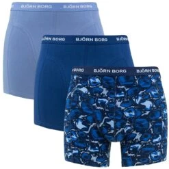 BJØRN BORG Björn Borg Cotton Stretch 3-pack Boxers Abstract Blauw