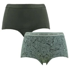 BJØRN BORG Björn Borg Dames Soft Cotton Stretch 2-pack Mini Boxershorts Basic Print Groen