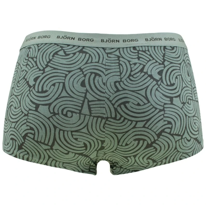 BJØRN BORG Björn Borg Dames Soft Cotton Stretch 2-pack Mini Boxershorts Basic Print Groen 3 BJØRN BORG Björn Borg Dames Soft Cotton Stretch 2-pack Mini Boxershorts Basic Print Groen - Afbeelding 3