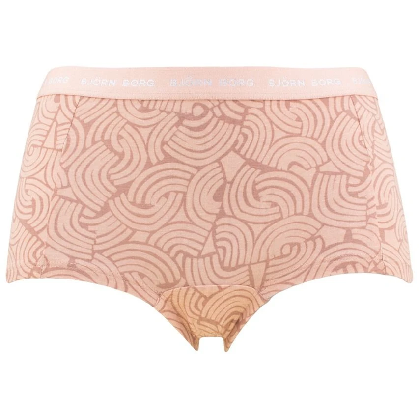 BJØRN BORG Björn Borg Dames Soft Cotton Stretch 3-pack Mini Boxershorts Basic Print Oranje & Zwart 2 BJØRN BORG Björn Borg Dames Soft Cotton Stretch 3-pack Mini Boxershorts Basic Print Oranje & Zwart - Afbeelding 2