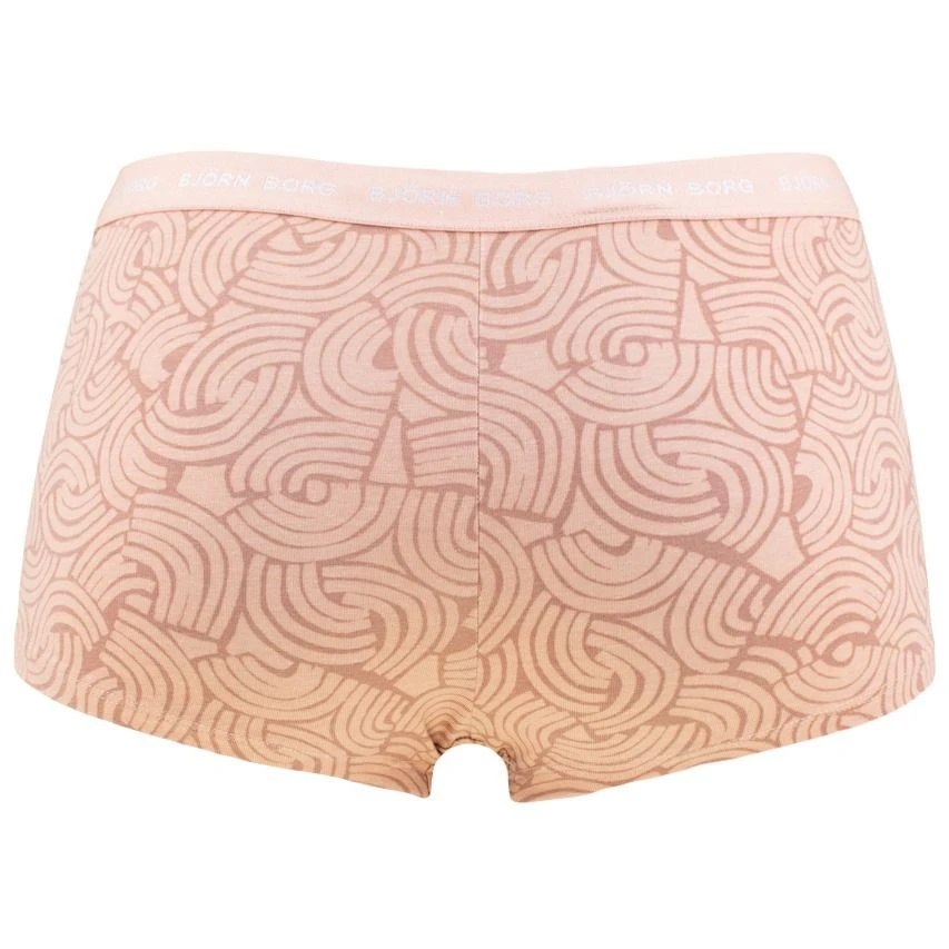 BJØRN BORG Björn Borg Dames Soft Cotton Stretch 3-pack Mini Boxershorts Basic Print Oranje & Zwart 3 BJØRN BORG Björn Borg Dames Soft Cotton Stretch 3-pack Mini Boxershorts Basic Print Oranje & Zwart - Afbeelding 3