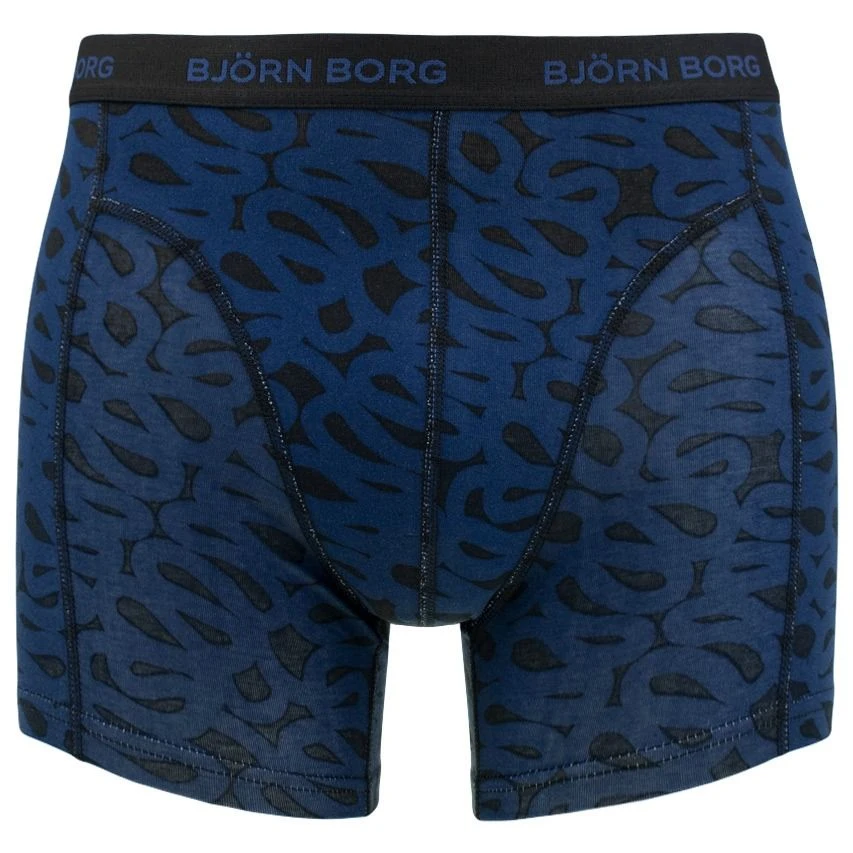 BJØRN BORG Björn Borg Cotton Stretch 5-pack Boxers Basic Print Blauw & Zwart 2 BJØRN BORG Björn Borg Cotton Stretch 5-pack Boxers Basic Print Blauw & Zwart - Afbeelding 2