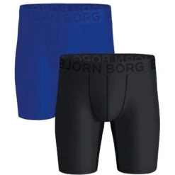 BJØRN BORG Björn Borg Sports 2-pack Microfiber Long Boxers Blauw & Zwart