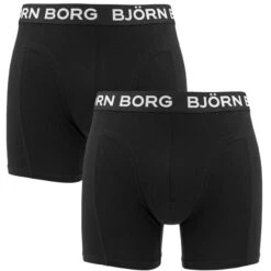 BJØRN BORG Björn Borg Cotton Stetch 2-pack Boxers Zwart