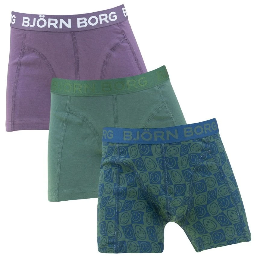 BJØRN BORG Björn Borg Jongens Cotton Stretch 3-pack Boxers Basic Smiley Multi 1 BJØRN BORG Björn Borg Jongens Cotton Stretch 3-pack Boxers Basic Smiley Multi