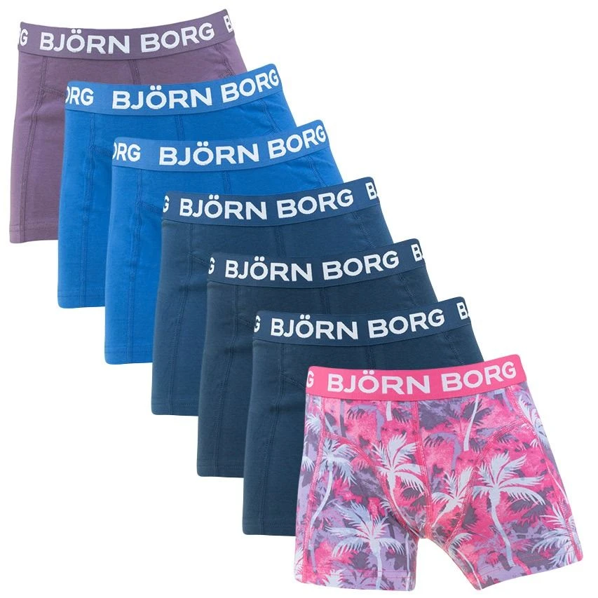 BJØRN BORG Björn Borg Jongens Cotton Stretch 7-pack Boxers Basic Palm Multi 1 BJØRN BORG Björn Borg Jongens Cotton Stretch 7-pack Boxers Basic Palm Multi