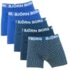 BJØRN BORG Björn Borg Jongens Cotton Stretch 5-pack Boxers Basic Print Blauw