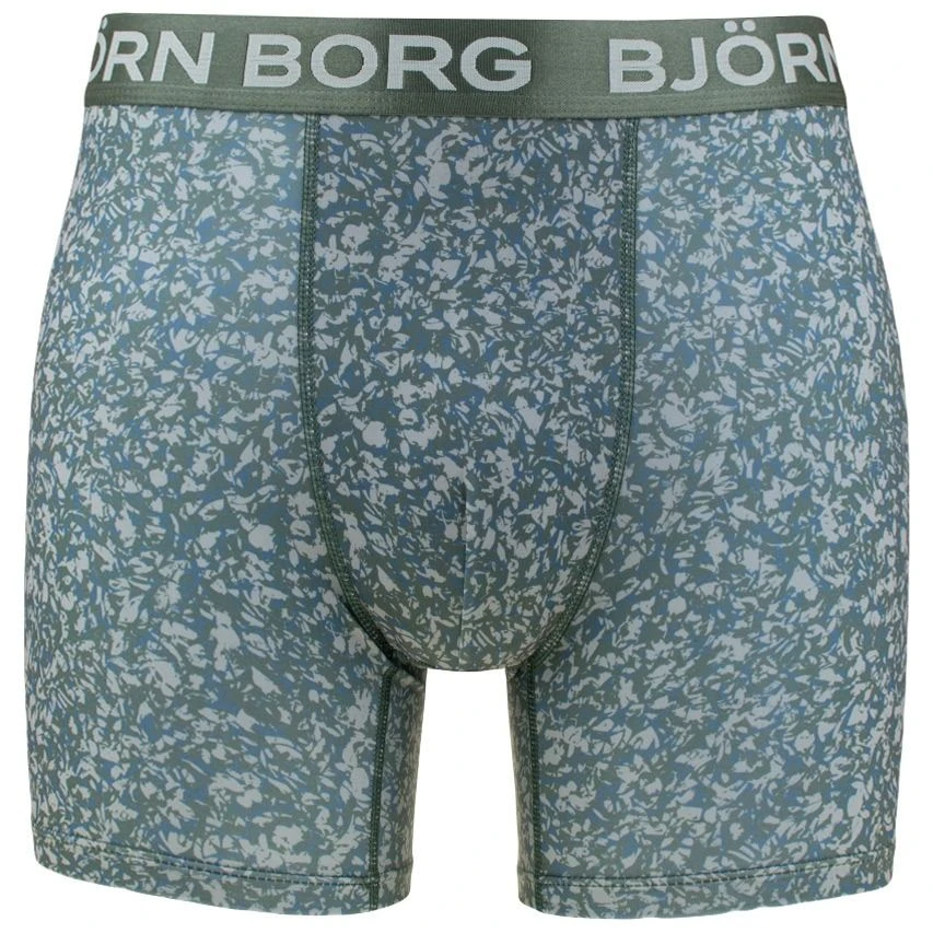 BJØRN BORG Björn Borg Sports 3-pack Microfiber Boxers Basic Print Groen 2 BJØRN BORG Björn Borg Sports 3-pack Microfiber Boxers Basic Print Groen - Afbeelding 2