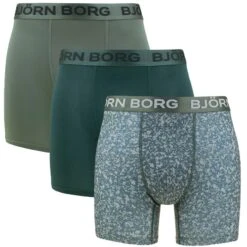 BJØRN BORG Björn Borg Sports 3-pack Microfiber Boxers Basic Print Groen