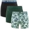 BJØRN BORG Björn Borg Cotton Stretch 3-pack Boxers Basic Print Groen & Zwart III