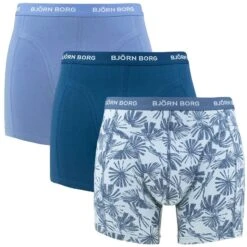 BJØRN BORG Björn Borg Cotton Stretch 3-pack Boxers Basic Print Blauw II