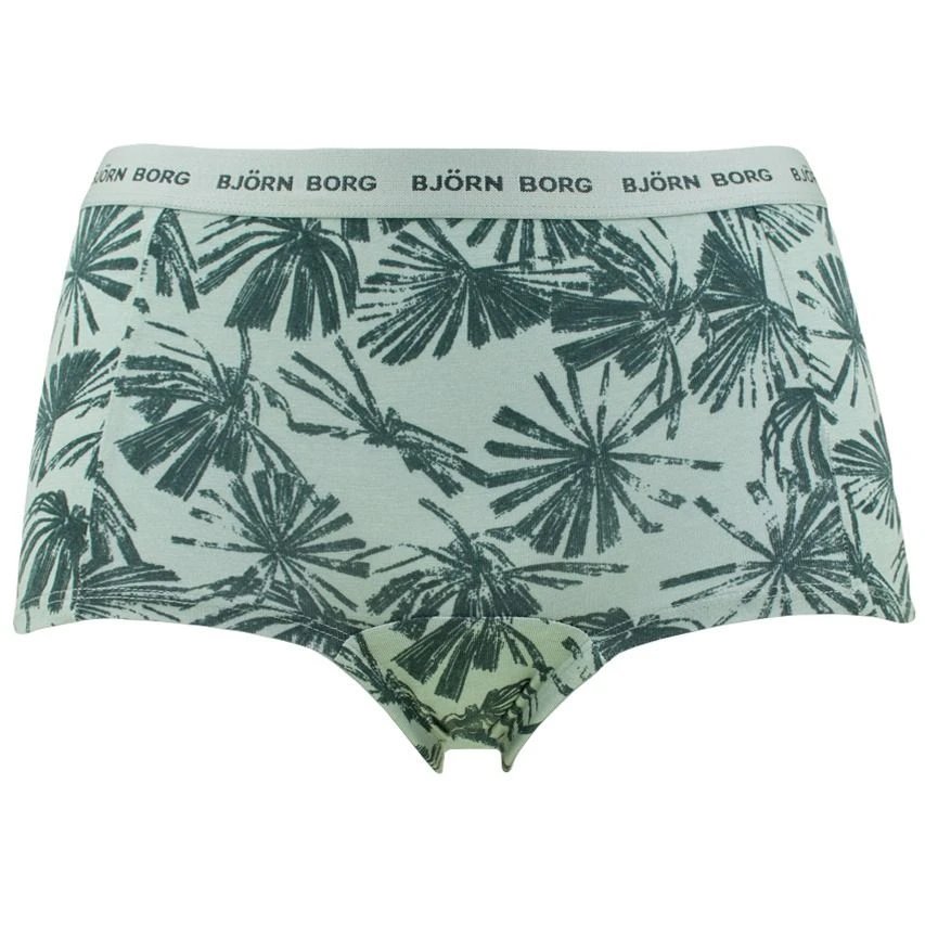 BJØRN BORG Björn Borg Dames Everyday Cotton 3-pack Mini Boxershorts Basic Print Groen & Zwart 2 BJØRN BORG Björn Borg Dames Everyday Cotton 3-pack Mini Boxershorts Basic Print Groen & Zwart - Afbeelding 2