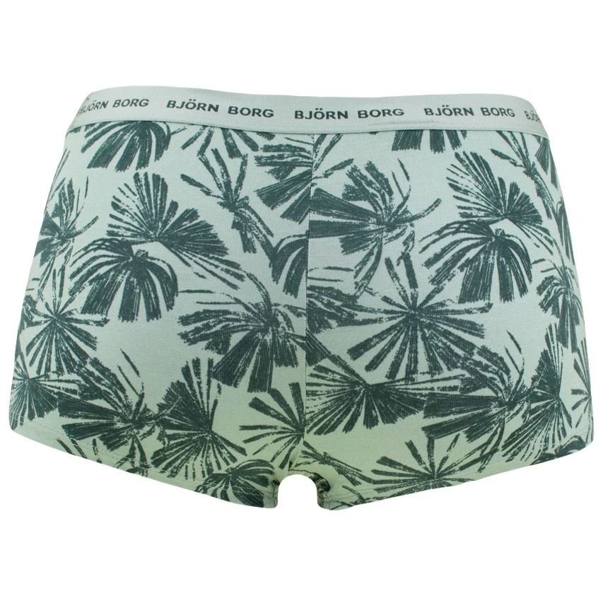 BJØRN BORG Björn Borg Dames Everyday Cotton 3-pack Mini Boxershorts Basic Print Groen & Zwart 3 BJØRN BORG Björn Borg Dames Everyday Cotton 3-pack Mini Boxershorts Basic Print Groen & Zwart - Afbeelding 3