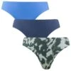 BJØRN BORG Björn Borg Dames Invisible 3-pack Microfiber Strings Basic Print Blauw & Groen