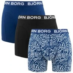 BJØRN BORG Björn Borg 3-pack Bamboe Boxers Fern Zwart & Blauw