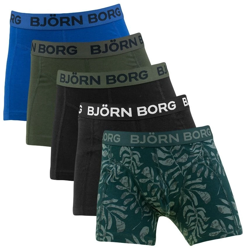 BJØRN BORG Björn Borg Jongens Cotton Stretch 5-pack Boxers Basic Leafs Multi III 1 BJØRN BORG Björn Borg Jongens Cotton Stretch 5-pack Boxers Basic Leafs Multi III