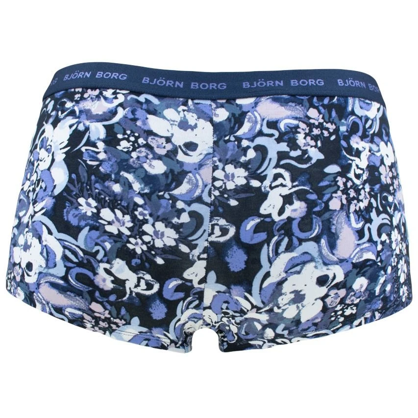BJØRN BORG Björn Borg Dames Everyday Cotton 3-pack Mini Boxershorts Basic Flowers Blauw & Roze 3 BJØRN BORG Björn Borg Dames Everyday Cotton 3-pack Mini Boxershorts Basic Flowers Blauw & Roze - Afbeelding 3