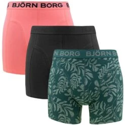 BJØRN BORG Björn Borg Cotton Stretch 3-pack Boxers Leaves Multi