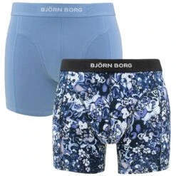 BJØRN BORG Björn Borg Premium Cotton Stretch 2-pack Boxers Flowers Blauw