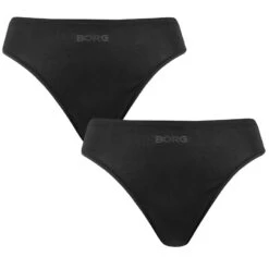 BJØRN BORG Björn Borg Dames Soft Touch 2-pack Strings Zwart