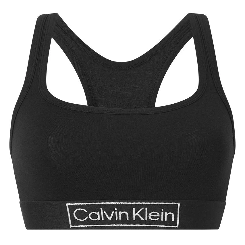 Calvin Klein Dames Unlined Logo Bralette Zwart 1 Calvin Klein Dames Unlined Logo Bralette Zwart