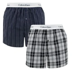 Calvin Klein 2-pack Wijde Boxershorts Stripe & Plaid Multi