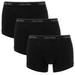 Calvin Klein Classic 3-pack Cotton Trunks With Fly Zwart