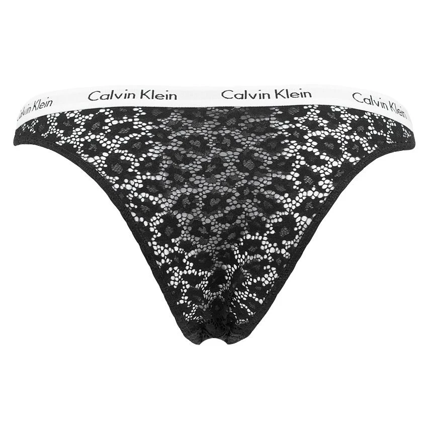 Calvin Klein Dames Microfiber Brazilian Kant Zwart 2 Calvin Klein Dames Microfiber Brazilian Kant Zwart - Afbeelding 2