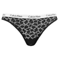 Calvin Klein Dames Microfiber Brazilian Kant Zwart